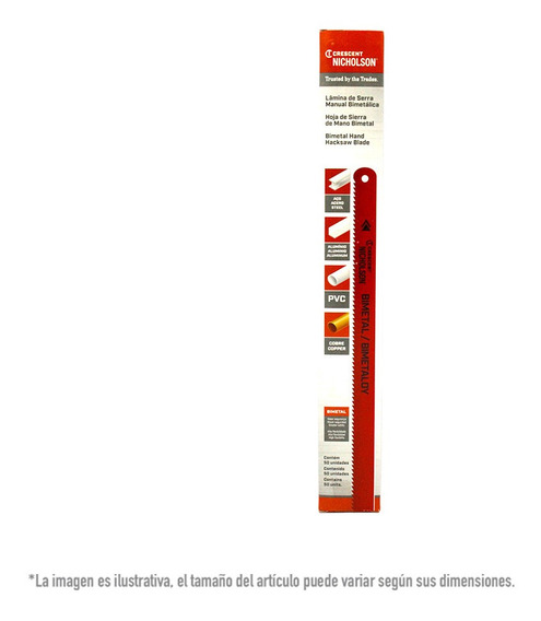 SEGUETA BIMETALICA NICHOLSON ROJA . – Martur SRL