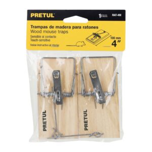 RATONERA MADERA 4"  PRETUL (23709) (2UNIDADES) .