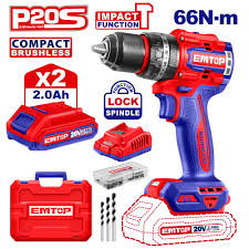 TALADRO INALAMBRICO ½" 20V C/2BAT C/CARG/47 EMTOP (ULCIDL20668) .