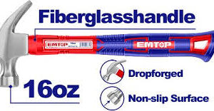 MARTILLO CARPINTERO M/FIBRA 16 ONZ EMTOP (EHAMCH1601) .