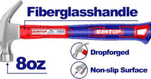 MARTILLO CARPINTERO M/FIBRA 8 ONZ EMTOP (EHAMCH0801) .